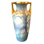 Antique Pickard Vellum Glaze Double Handle Vase 11" Signed Edward Challinor. Fixed Price $695.00.