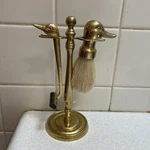 Vintage Brass Duck Head Razor & Shaving Brush On Stand. Fixed Price $45.00.