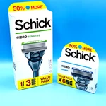 Schick Hydro Sensitive Razor Bundle - Handle Pack With 1 Dry Skin Refill. Fixed Price $14.99.