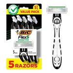 Bic Flex Sensitive Men's Disposable 5-BLADE 1 Count (pack Of 5), White. Fixed Price $24.49.