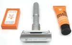 Van Der Hagen Twist Adjustable Safety Razor Siver 5 Blades + Shave Butter Sample. Fixed Price $23.05.
