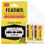 20 Feather Hi-stainless Platinum Coated Double Edge Razor Blades Free Usa Ship. Fixed Price $13.50.