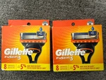 2 Gillette Fusion 5 Razor Blade Refills New Sealed Packs Of 8. Fixed Price $35.99.