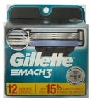 Mens Gillette MACH3 Refills Razor Blades - 12 Cartridges. Fixed Price $23.49.