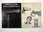 Gillette Trac Ii Twin Blade Razor 1971 Print Close Shave System 2 Pg. Fixed Price $10.80.