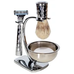 Kingsley, Diamond Pattern Handle 4 Pc. Shave Set Mach Iii Razor Stand Bowl Brush. Fixed Price $69.95.