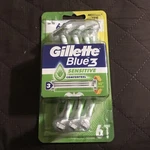 6 Pack Gillette Blue 3 Sensitive Comfortgel Triple Blade Razors Free Shipping. Fixed Price $17.95.