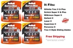 20 Gallant Ii Blades Fit Gillette Schick Trac Plus Razor Twin Cartridges Refill. Fixed Price $13.99.
