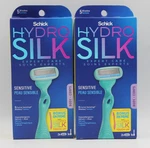 Lot Of 2 - Schick Hydro Silk Body Sensitive Skin Razor, With 1 Refills. Fixed Price $11.89.