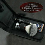 Travel Shaving Kit With 5 Edge Razor, Brush & Leather Case Gift. Fixed Price $59.99.