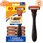 Bic Comfort Men's Refillable Razor Kit 1 Handle + 6 Cartridges 3-BLADE New. Fixed Price $8.76.