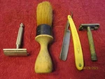 Lot Of Vintage Shaving Razors Gillette Safety Hamburg Straight Brush. Fixed Price $31.99.