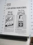 Magazine 1965 Schick Shaving Cream Razor Blade Hot Lather Can. Fixed Price $15.00.