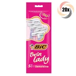 20X Packs Bic Twin Lady Sensitive Skin Assorted Disposable Razors 5 Per. Fixed Price $49.27.