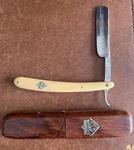 Vintage Puma Straight Razor Friseur Freund No. Wood Case 1950-60S. Fixed Price $159.95.