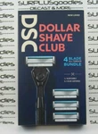 Dsc Dollar Shave Club Razor 4-BLADE Bundle New 1 Handle & Cartridges. Fixed Price $8.95.