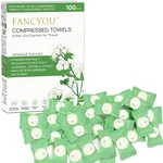Compressed Towel Tablets 9"X7.5" 100 Pcs Individually Wrapped Mini Disposable. Fixed Price $18.20.