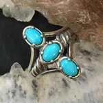 Carolyn Pollack Sterling 3 Sleeping Beauty Turquoise Decorated Ring For Women. Fixed Price $80.75.