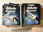 Open Box Nos Gillette Sensor Excel Razor Metal Handle Used + 20 Cartridges. Fixed Price $83.57.