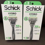 2 Pack Schick Hydro Sensitive 5-BLADES Men Razor 1 Handle + 3 Cartridges Set. Fixed Price $19.99.