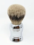 Silvertip Badger Shaving Brush With Copper Chrome Euro Handle By Zenith P22. Fixed Price $114.00.