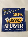 Vintage 1988 Box Of Bic Shaver Razors Shaving Nos Case 20 Dispenser. Fixed Price $59.99.