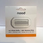 Nood 5-BLADE Razor Cartridge Refill 4 Count W/ 360 Moisture Strip Sealed. Fixed Price $9.98.