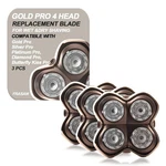 3 Pack Skulls Gold Pro 4 Head Replacement Blades For Shavers, Compatible. Fixed Price $70.29.