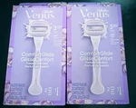 2 Pack Gillette Venus Comfort Glide Freesia Scented 1 Razor Cartridges. Fixed Price $14.99.