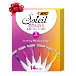 Soleil 3 Colors Women's Disposable With Blade Razors, Aloe Vera And Vitamin. Fixed Price $26.85.
