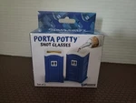 Porta Potty Shot Glasses Set Of 2 Blue Novelty Drinking Gift White Elephant. Fixed Price $8.00.