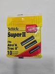 Schick Super Ii. 10 Twin Razor Blade Cartridges Fits Atra And Trac. Fixed Price $14.99.