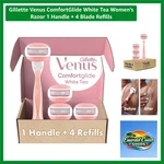 Comfortglide White Tea Women's Razor 1 Handle + 4 Blade Refills. Fixed Price $26.99.