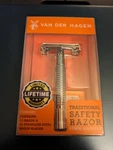 New Van Der Hagen Trad. Safety Razor Kit 5 Stainless Steel Blades -chrome. Fixed Price $14.99.
