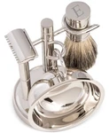 Bey-berk Men's Chrome Monogrammed Safety Razor & Brush Set. Fixed Price $69.12.
