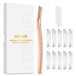 Cosylife Eyebrow Razor Dermaplaning Tool With 10 Blade Refills Rose Gold. Fixed Price $16.96.