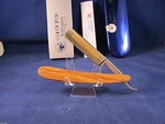 Dovo 5/8 Olivewood Germany Straight Razor With 24KT.GOLD Etch - 415875. Fixed Price $246.40.