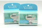 Gillette Venus Sensitive Deluxe Smooth 5 Blade Cartridges 2 Boxes Of 4 Refills. Fixed Price $17.00.