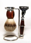 Shaving Set Rosewood - Hans Baier Germany Brush Badger Silvertip Razor. Fixed Price $171.92.