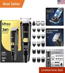 3-IN-1 Beard Trimmer Kit, Men's Electric Shaver Razor For Mustache Body Nose Fac. Fixed Price $40.99.