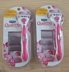 (2) Schick Quattro For Women 4 Blade Razor 1 Handle Cartridges Holder. Fixed Price $17.25.