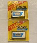 Schick Plus Platinum Double Edge Teflon Razor Blades Lot Of 2 Packages 1970S. Fixed Price $13.95.
