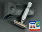 Travel Safety Shave Razor Steel Heavy Duty Short Handle 3"+55 Blades Double Edge. Fixed Price $29.99.