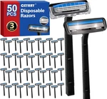 50 Pcs 3 Blade Disposable Razors With Clear Safety Cap, Shaving Bulk For. Fixed Price $18.34.