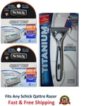 8+ Schick Quattro Razor Blades Cartridges Titanium Refills Handle Shaver Quatro. Fixed Price $23.99.