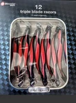 Bioswiss Razors 12 Stainless Steel 3-BLADE For Men Black Red Shaving. Fixed Price $19.98.