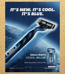 Gillette Mach 3 Cool Blue Razor - Magazine Print Ads Ephemera Art 2001. Fixed Price $12.99.