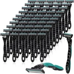 Leriton 50 Pcs Men's Disposable Razors Bulk 3 Blade For Head Black. Fixed Price $36.74.