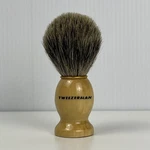 Tweezerman Shaving Brush Badger Hair Bristles Wood Handle Shave Cream - Great. Fixed Price $8.54.