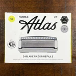 House Of Atlas 5-BLADE Razor Refills 4 Pack Stainless Steel. Fixed Price $18.99.